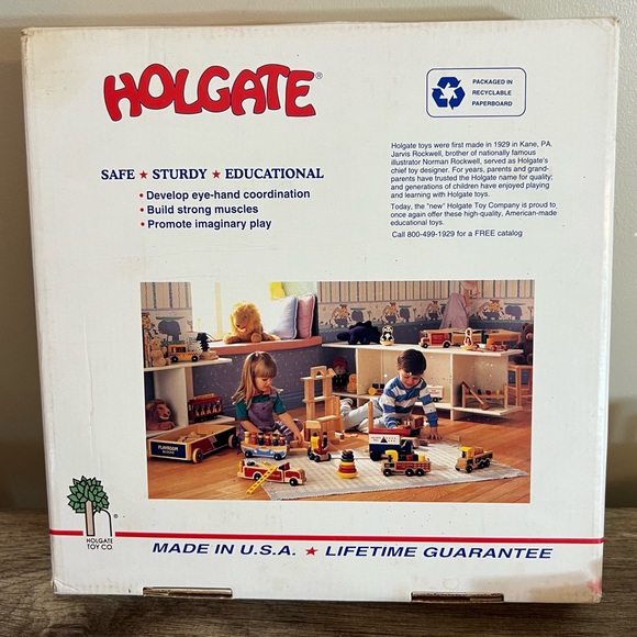 Vintage 90s Holgate Wooden Hickory Dickory Dock Clock Primary Colors Educational - Picture 5 of 7